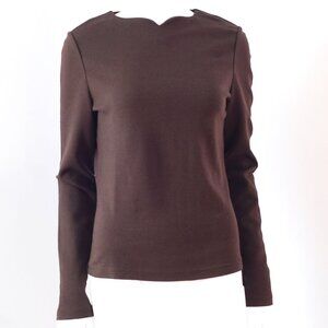 Istante Versace 1990's Wool Blend Top With Neckline Detail - Italy